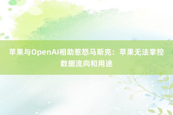 苹果与OpenAI相助惹怒马斯克：苹果无法掌控数据流向和用途