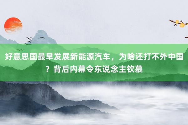 好意思国最早发展新能源汽车，为啥还打不外中国？背后内幕令东说念主钦慕