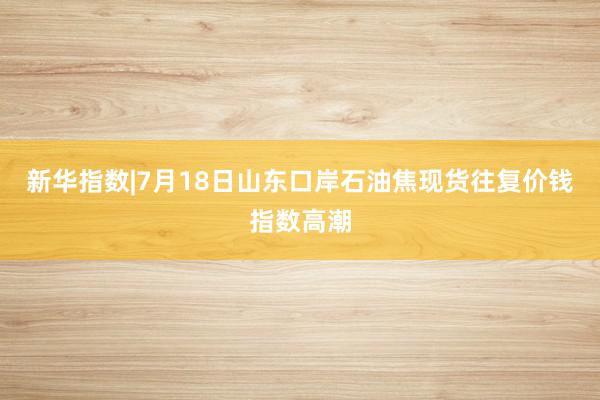 新华指数|7月18日山东口岸石油焦现货往复价钱指数高潮