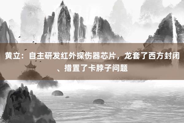 黄立：自主研发红外探伤器芯片，龙套了西方封闭、措置了卡脖子问题